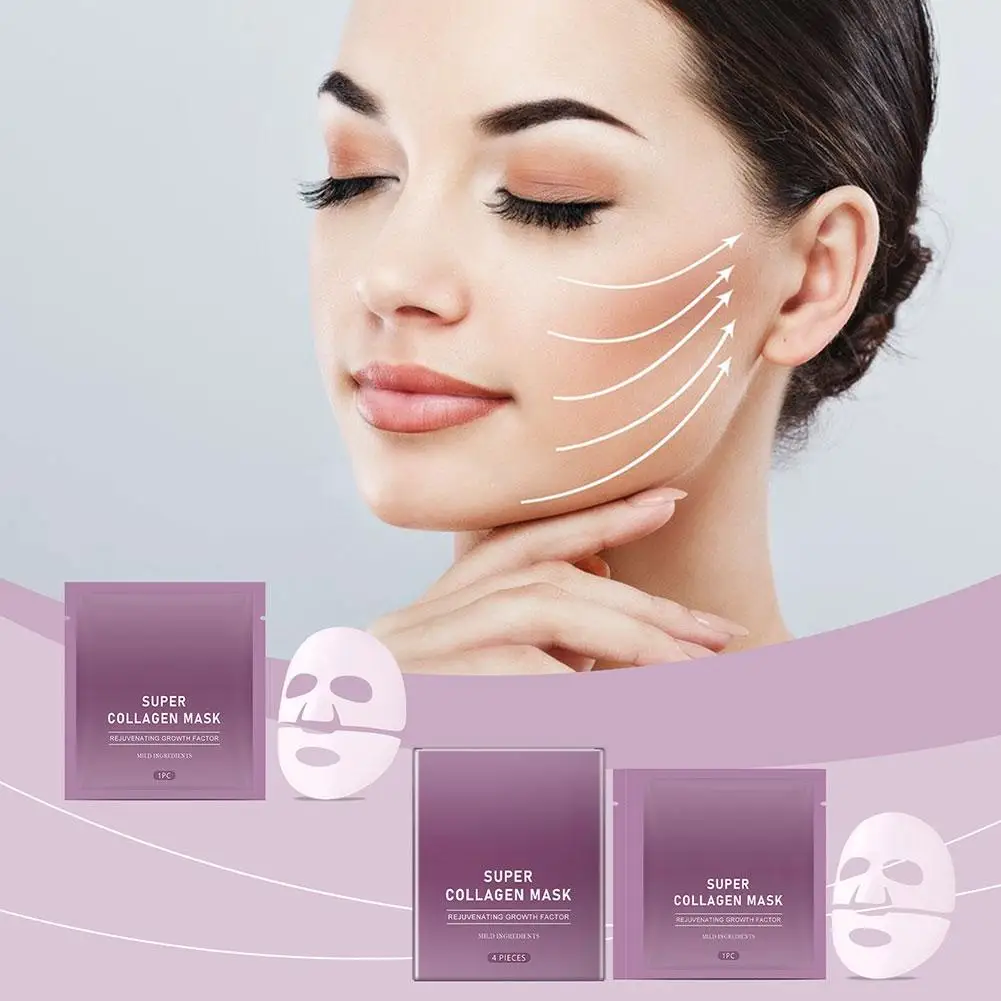 1/4pcs Bio Collagen Face Mask หดรูขุมขน Deep Hydrating Overnight Mask Moisturizing Refreshing Brightening Face Skin Care