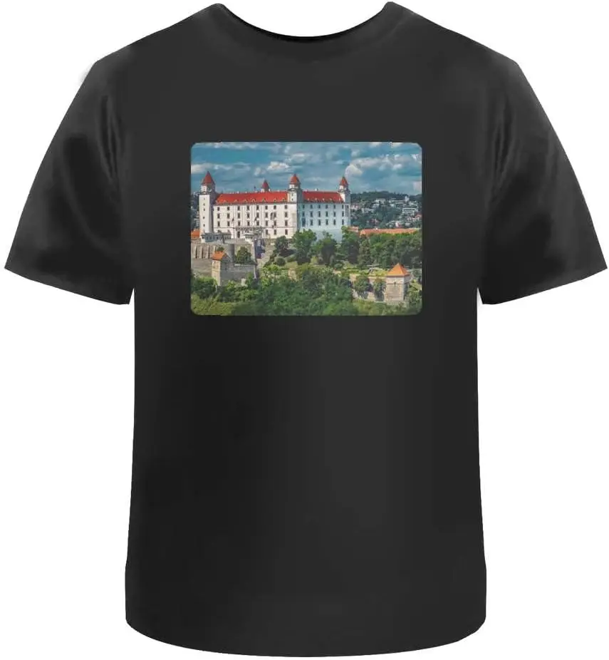 Large 'Bratislava Castle's Cotton T-Shirt, Tees High Quality 100%Cotton Short Sleeve