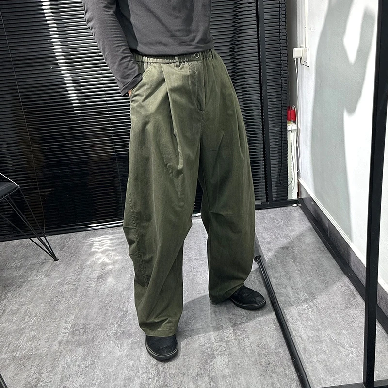 

Армейский зеленый комбинезон в стиле ретро, свободные широкие брюки с драпировкой, спортивный повседневный американский десантник