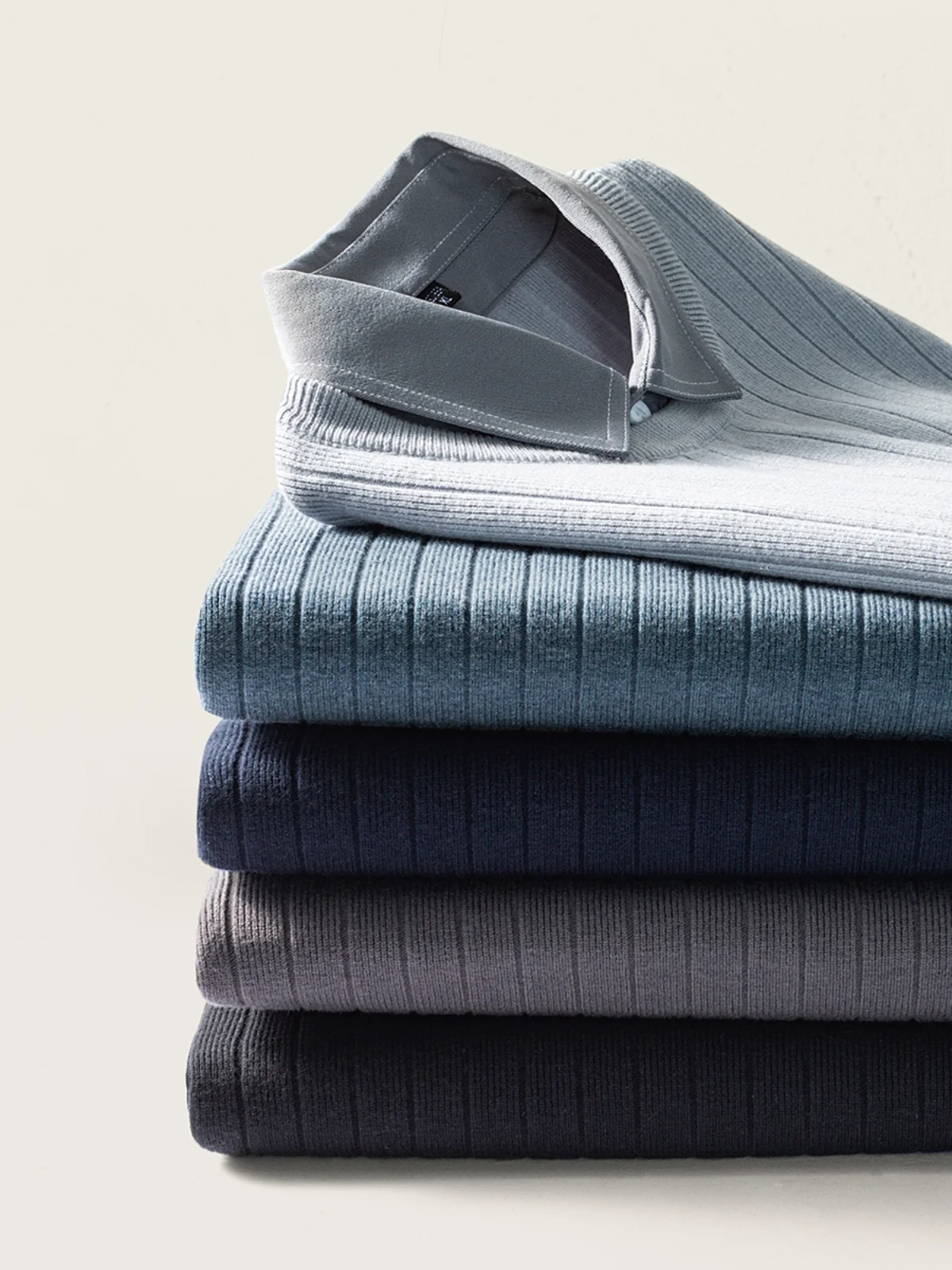 

Soft Merino Wool Knitted Sweater Men's irt Collar Fake Two-Piece Casual Faion Urban Sle Thi Long Sve Winter