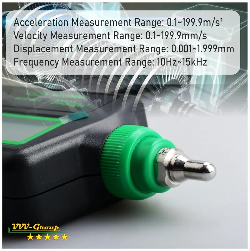 Vibration Meter VM-420 Digital Vibrometer Handheld Vibration Analysis Equipment Acceleration Velocity Displacement Measurement