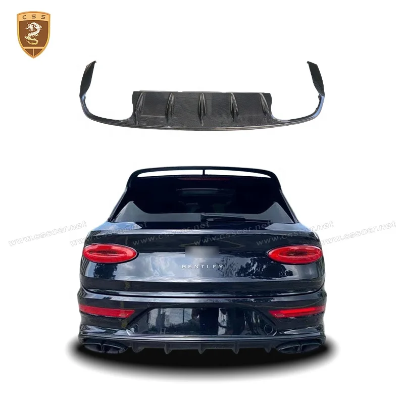 

V8S Style Carbon Fiber for Bentley Bentayga Body Kit 2020-2022 Rear Diffuser Rear Bumper Lip