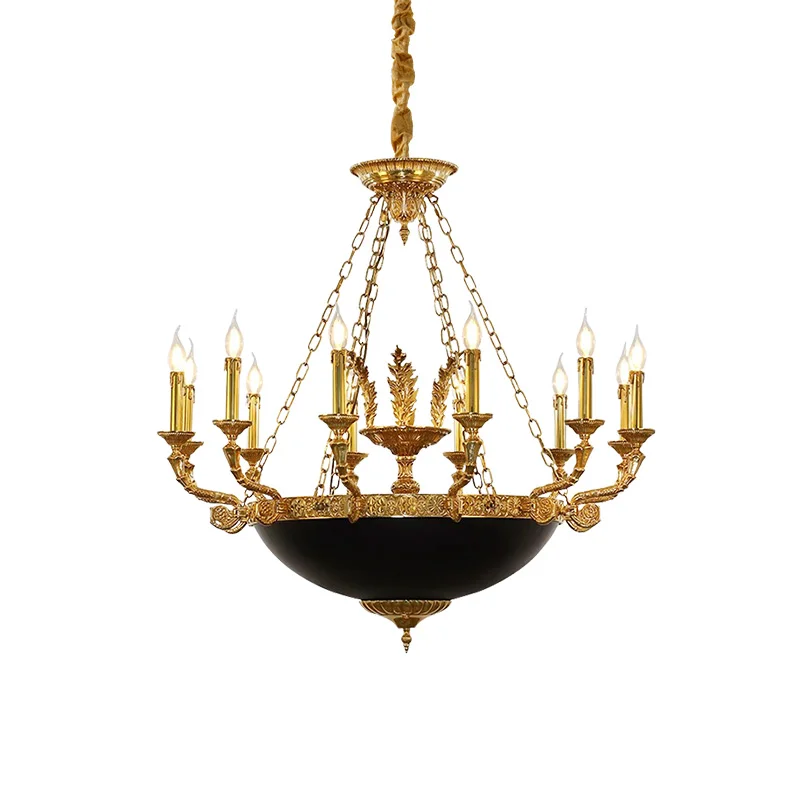 

French Elegant Classical Imperial Living Room Chandeliers European Traditional Restaurant Pendant Light ​Brass Antique Lamps