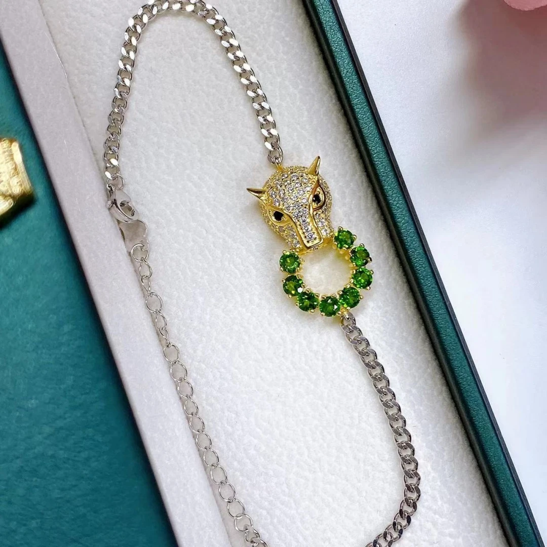

KJJEAXCMY Natural Diopside S925 silver exquisitely Bracelet Full of Simple,Elegant Simple Design Jewelry Bestseller for Birthday