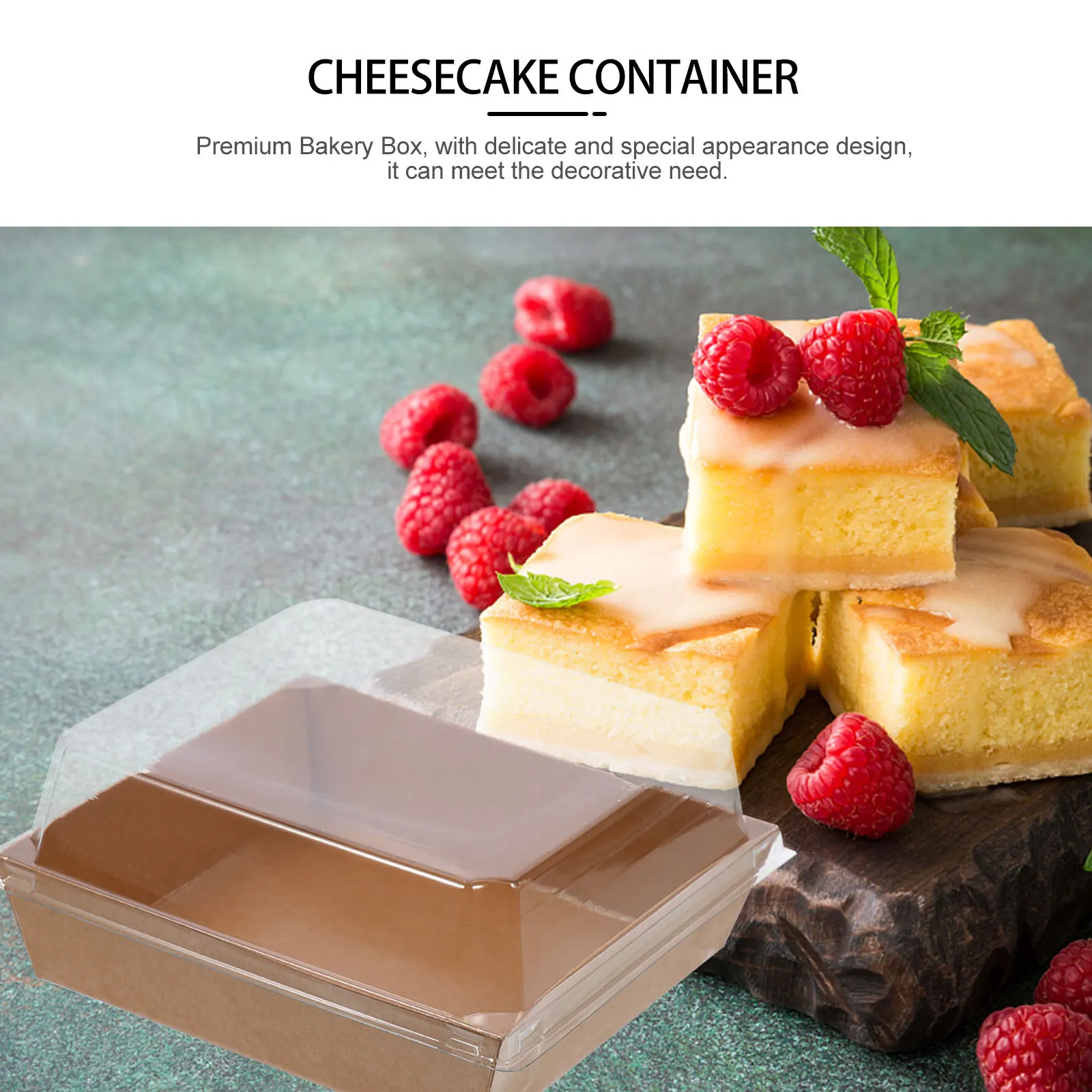 

50 шт., коробки для выпечки с прозрачным окном, защитная упаковка из крафт-бумаги для торта, печенья, десерта, хлебобулочных коробок, контейнер для ломтиков торта