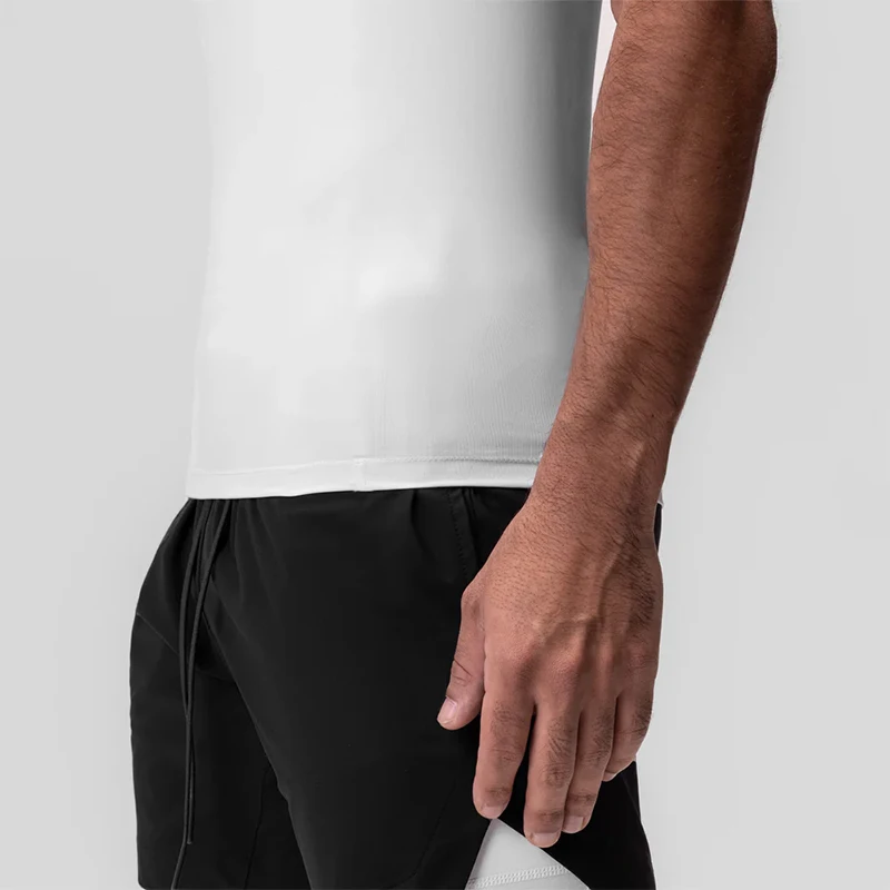 Men's Sleeveless Gym Vest Quick Dry Running Tank Top Compression Shirt Stretch Sportswear Fitness Bodybuilding Muscle Singlets