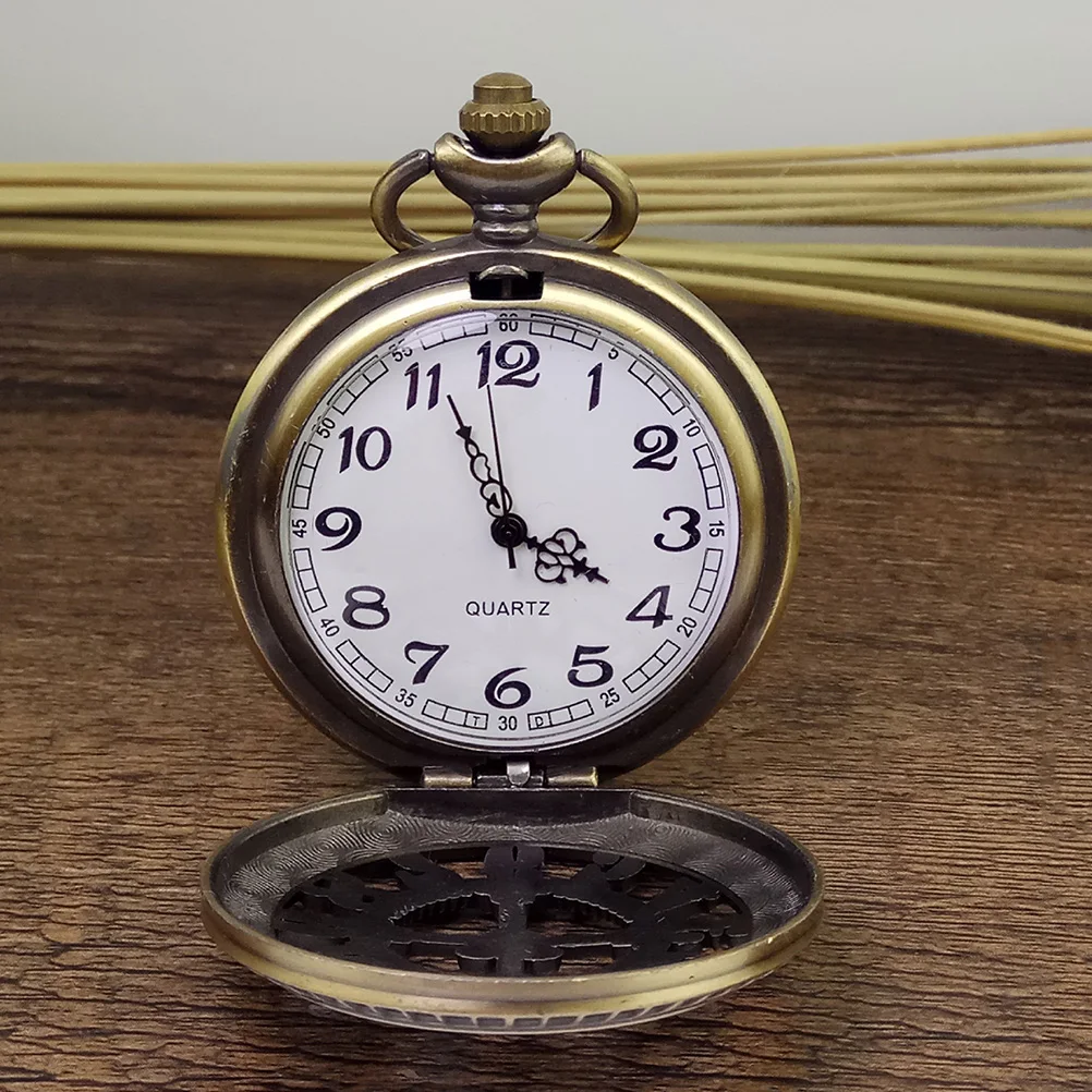 

Digital Hollow Pocket Watch Creative Personalized Round Clothes Decoration Vintage