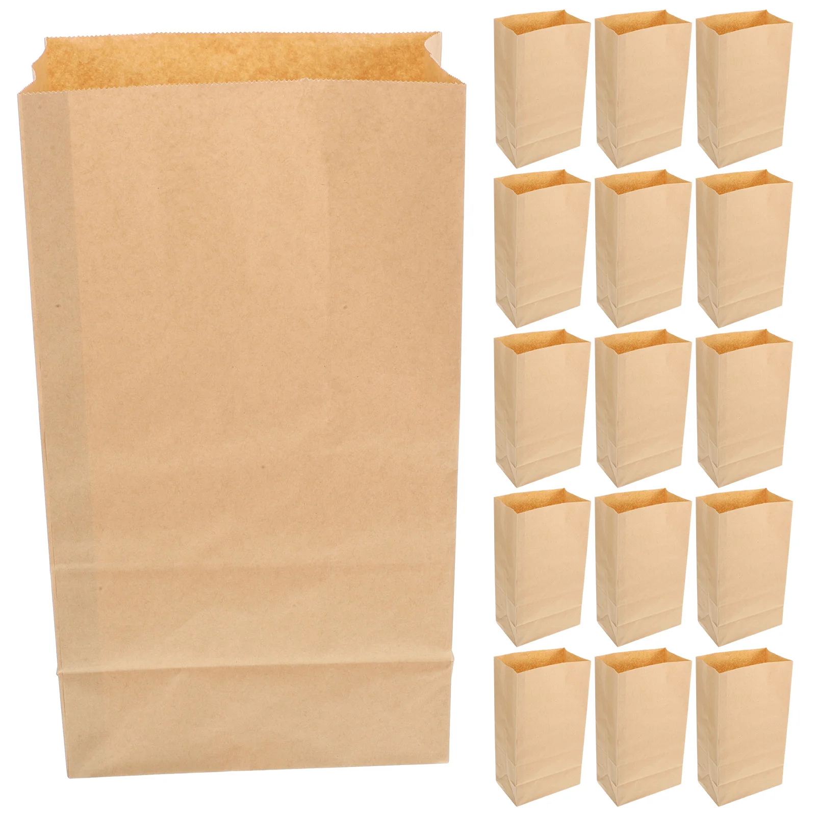 50 Pcs Lunch Bag Bread Packing Bags Paper Sandwiches Toast Goodie Candy Storage Pouch Kraft Bakery