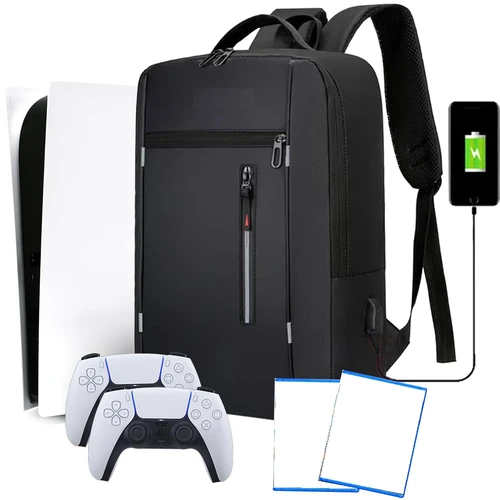 Bolsa de almacenamiento multifuncional, mochila para consola de juegos para consola PlayStation 5, Estuche de transporte de viaje con puerto USB para accesorio PS5