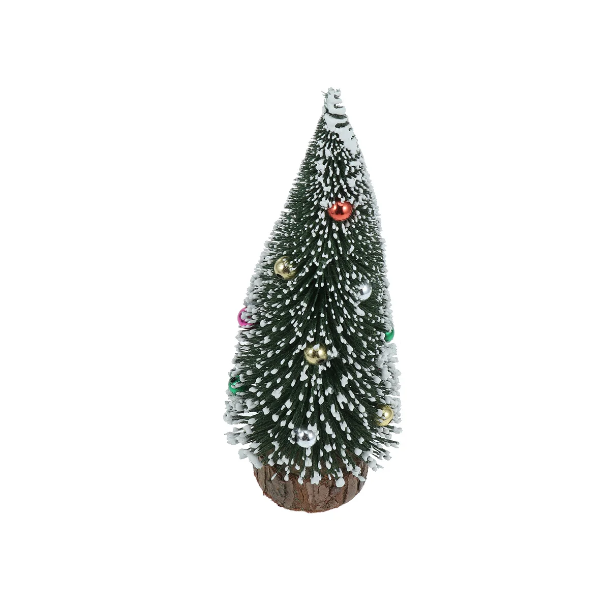 

20cm Mini Christmas Tree Colorful Bead Pine Desktop Decor Sisal Yarn Ornament for Home Store Office Holiday Festive