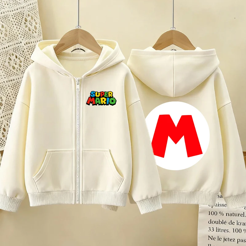 

Super Marioed Spring Autumn Coat Cute Cartoon Child Cardigan Top Boys Girl Fashion Anime Zipper Sweatshirt Kid Sportswear Gifts