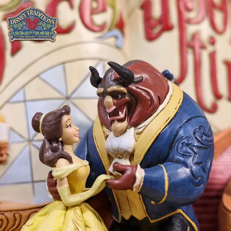 Disney original kit de garagem bela e a fera o livro de histórias da bela e a fera anime figuras de ação brinquedos para meninos presente