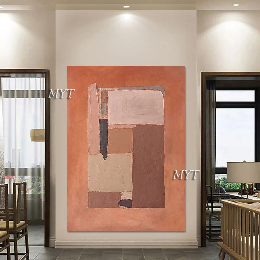 

Canvas Oil Painting Modern Art Picture Orange Hand Painted Acrylic Artwork Wall Poster Unframed Abstract African Paintings