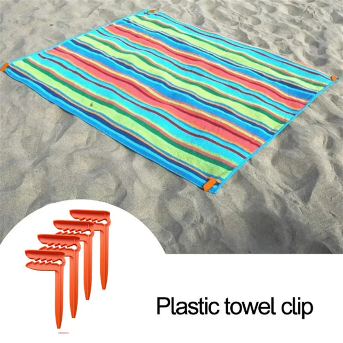 Clipe De Toalha De Praia Preta, Esteira De Acampamento, Pegs De Roupas Ao Ar Livre, Suporte De Folha, Grampo De Clipes, 4Pcs