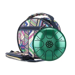 Hluru Glucophone Steel Tongue Drum 5.5 Inch 8 Notes Key C5 Ethereal Drum Tone Drum Percussion Musical Instrument