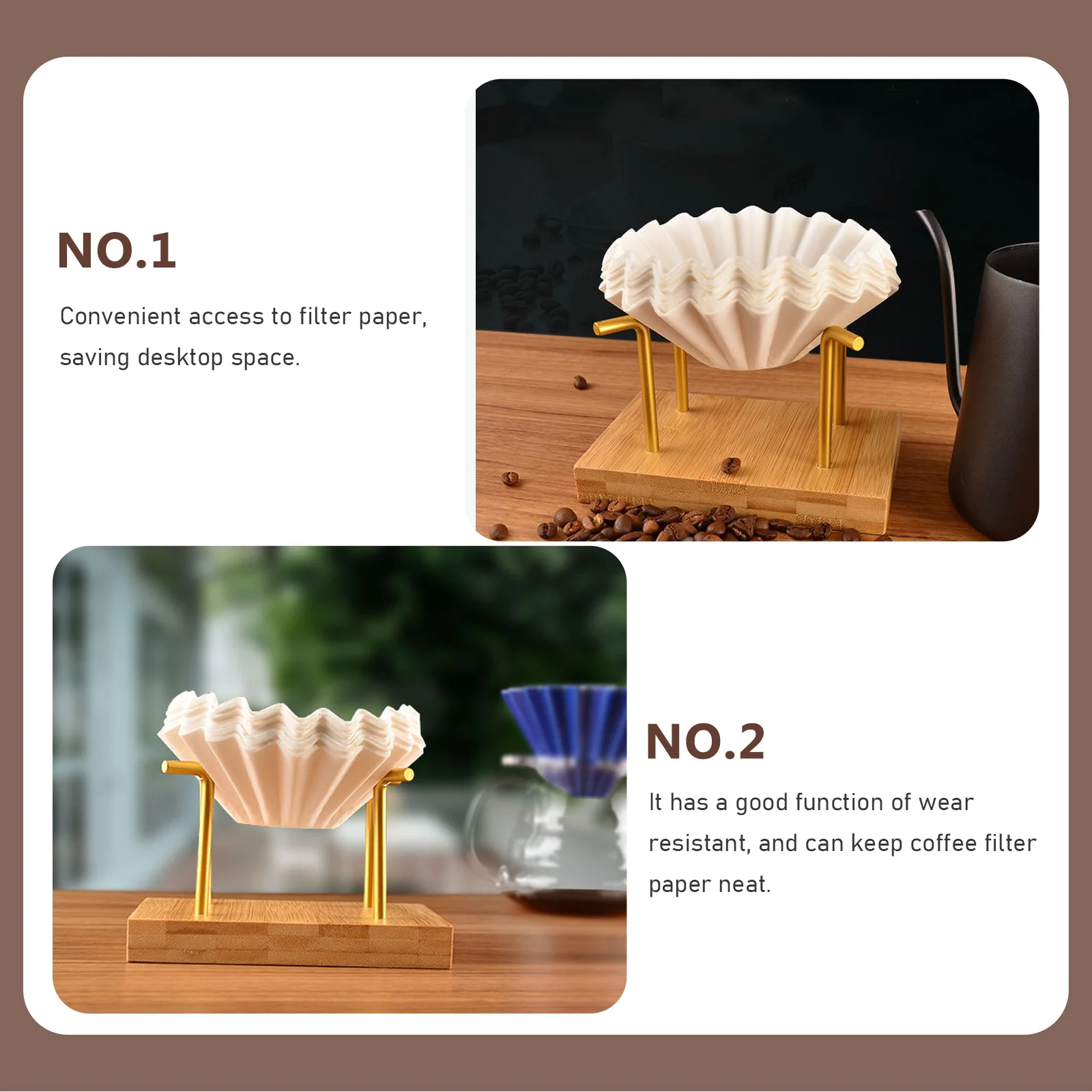 

Coffee Filter Paper Holder Sturdy Creative Design Large Capacity Storage Rack Coffee Filter Holder