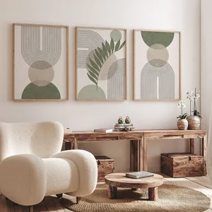 Sage Nordic Botanical Green Poster, Wandkunst, abstrakte Fotos, Boho, Geometrische, einzige einzige Malerei, Heimdekoration 8 Hauptverkäufe abstrakte Gemälde auf Bildschirmen - №5