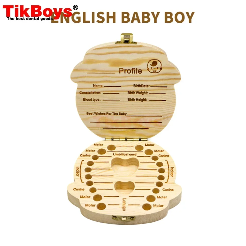 Baby Wood Tooth Box Organizer Milk Teeth Storage Collect Teeth Umbilica Save Gifts Baby Souvenirs Gifts Keepsakes