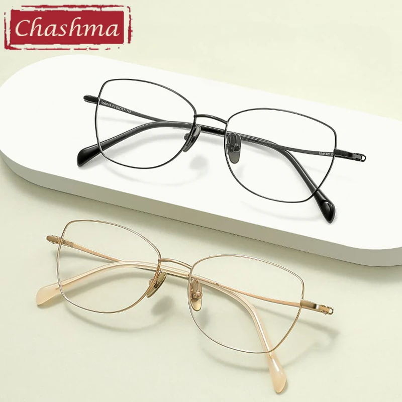 Chashma Women Fashion Prescription Glasses Spectacle Titanium Alloy Full Frame Men Optical Gafas with Recipe Lenses Eyewear