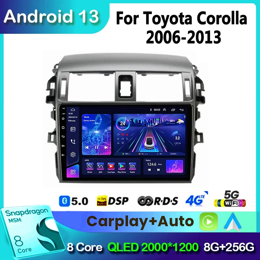 

Android 13 For Toyota Corolla 10 E140 E150 2006 - 2013 Car Radio Multimedia Video Player Navigation GPS No 2Din 2 Din Dvd WIFI