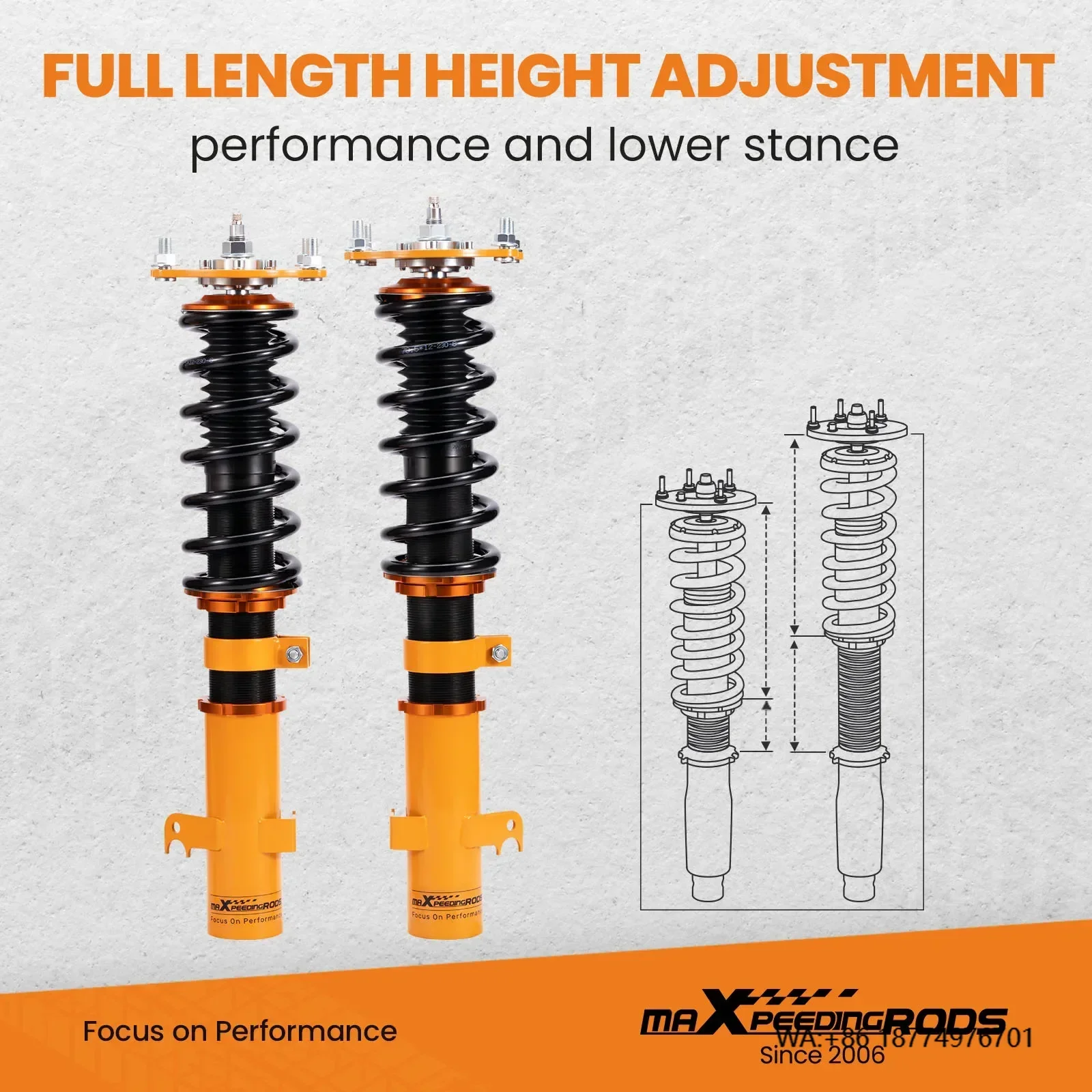 

maXpeedingrods Adjustable Soft and Hard Shock Absorber Suspension for Honda CRV CR-V 2007-2011