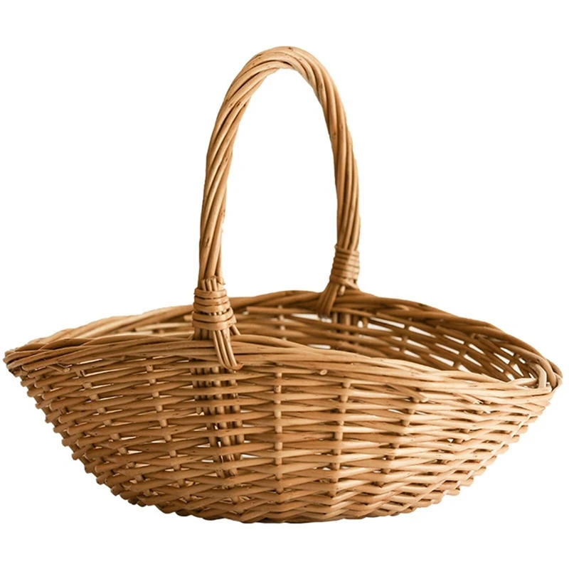 

Wicker Basket With Handle, Wicker Shopping Basket, Gift Hamper Basket, Picnic Baskets, Kitchen Storage Basket