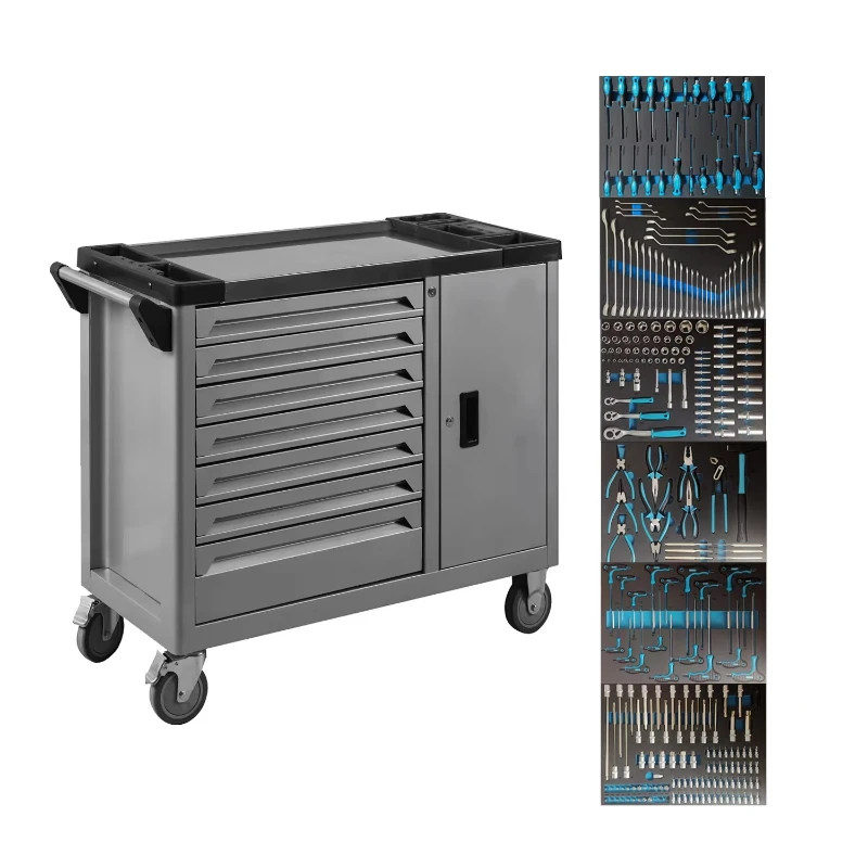 

Garage Workshop 7 Drawers Metal Rolling Tool Cabinet/Trolley/Cart 76*46*81cm