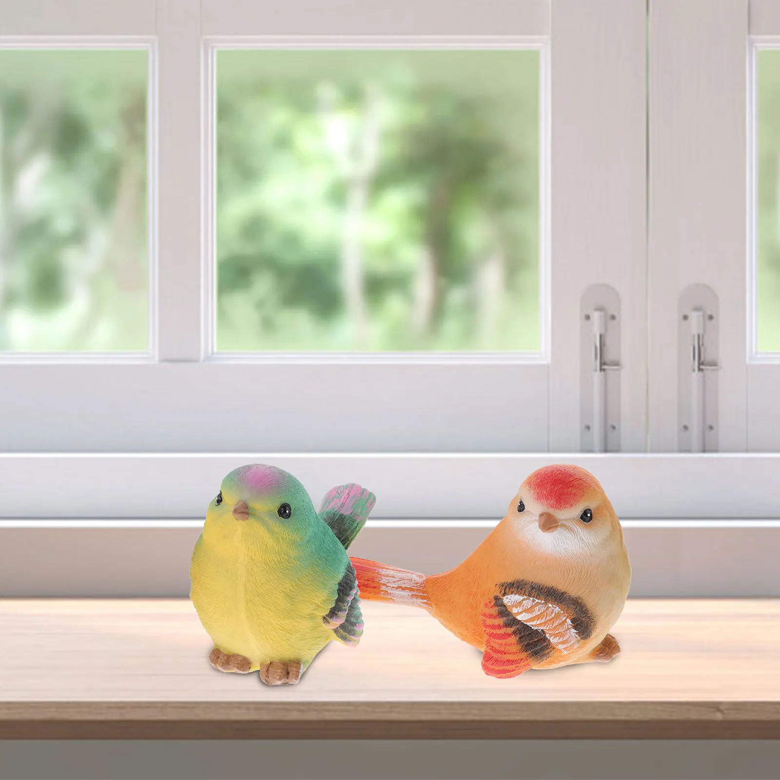 

2 Pcs Resin Bird Figurines Lifelike Artificial Small Birds for Decoration Party Gifts Safe Strong Durability