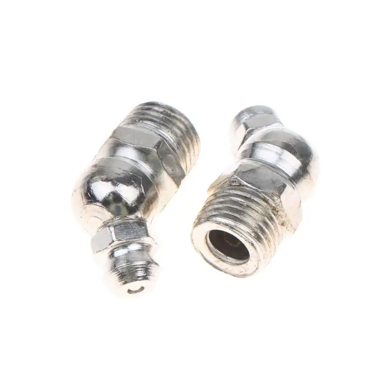 10 Stück M6 Eisen-Zink Hydraulik-Schmiernippel-Armaturen 45-Grad-Winkel-Schmiernippel-Armaturen mit Staubschutzkappen – Detail 6