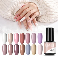 ROSALIND Macaron Color Nail Gel Polish Hybrid Varnish Semi Permanent Winter Nail Art Gel Varnish Soak Off UV Lamp Top Base Coat