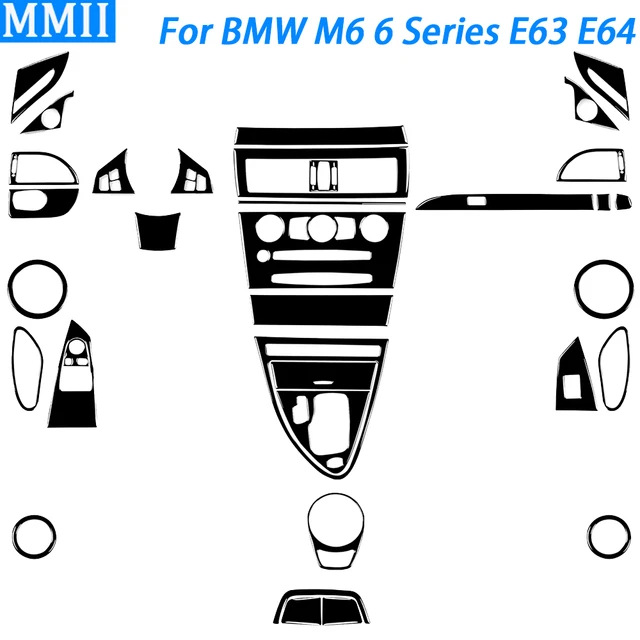 For BMW M6 6 Series E63 E64 2004-2010 Piano Black Gear Shift Air Outlet  Window Lift Panel Set Car Interior Accessories Sticker - AliExpress