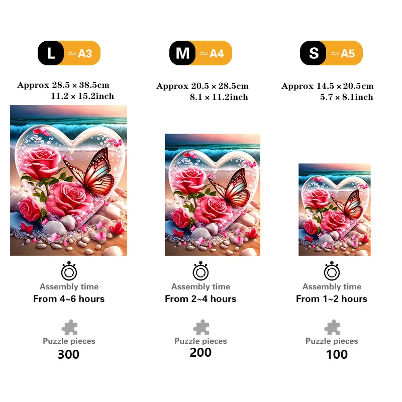 사랑-직소 애호가를위한 아름다운 나무 퍼즐, 독특하게 스트레스 해소 장난감, 크리스마스 생일 선물 홈 장식 가족 게임