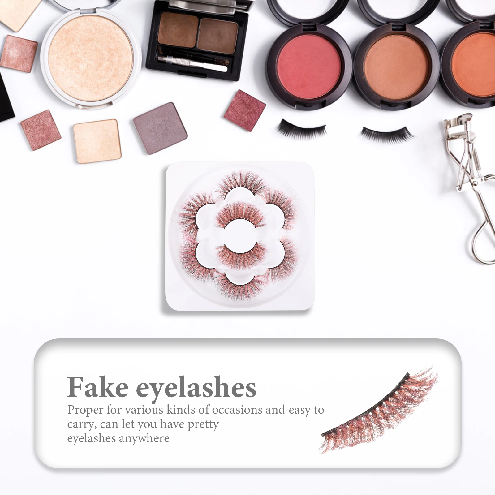 

4 Pairs Fake Eyelashes Color Falsies Natural False Colorful Thick with European and American