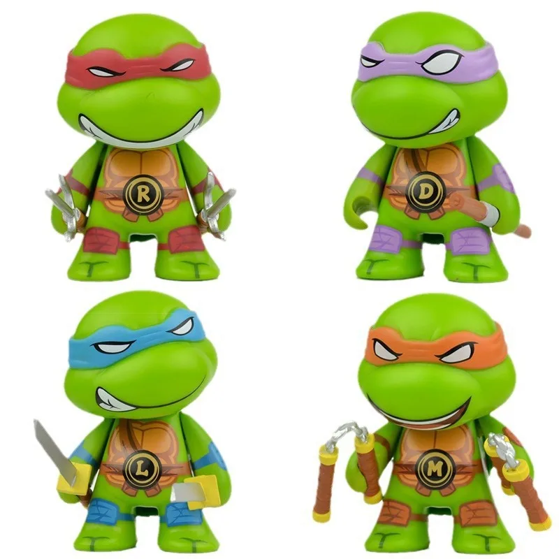 2025 nueva figura TMNT de tortuga ninja de 4 Uds con articulaciones móviles cumpleaños para niños Navidad