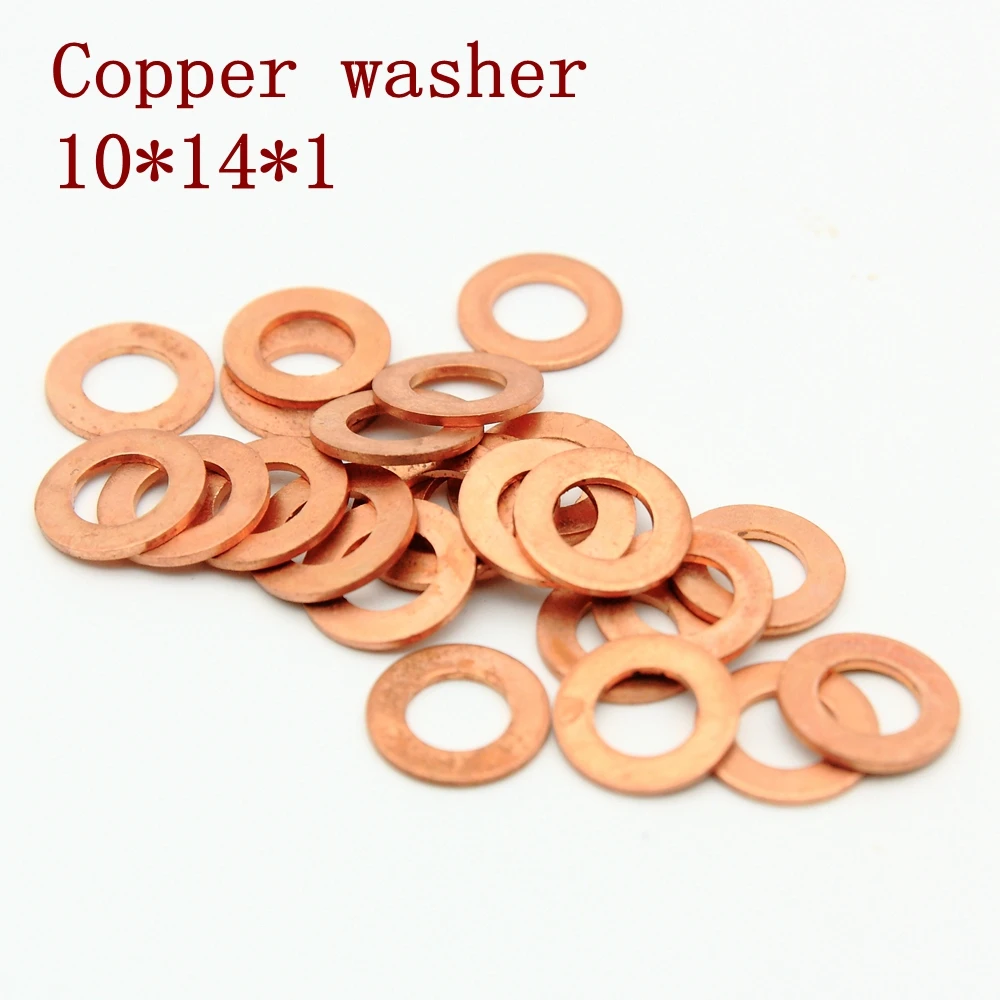 

Copper Flat Washer 10*14*1 Seal Gasket inner diameter 10mm Sealing Ring Thin Sheet T3 Red copper washer