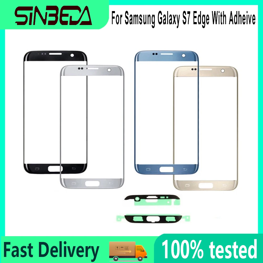 Touch Screen Front Glass For Samsung Galaxy S7 Edge G935 G935F LCD Display External Glass Replacement Free Adhesive