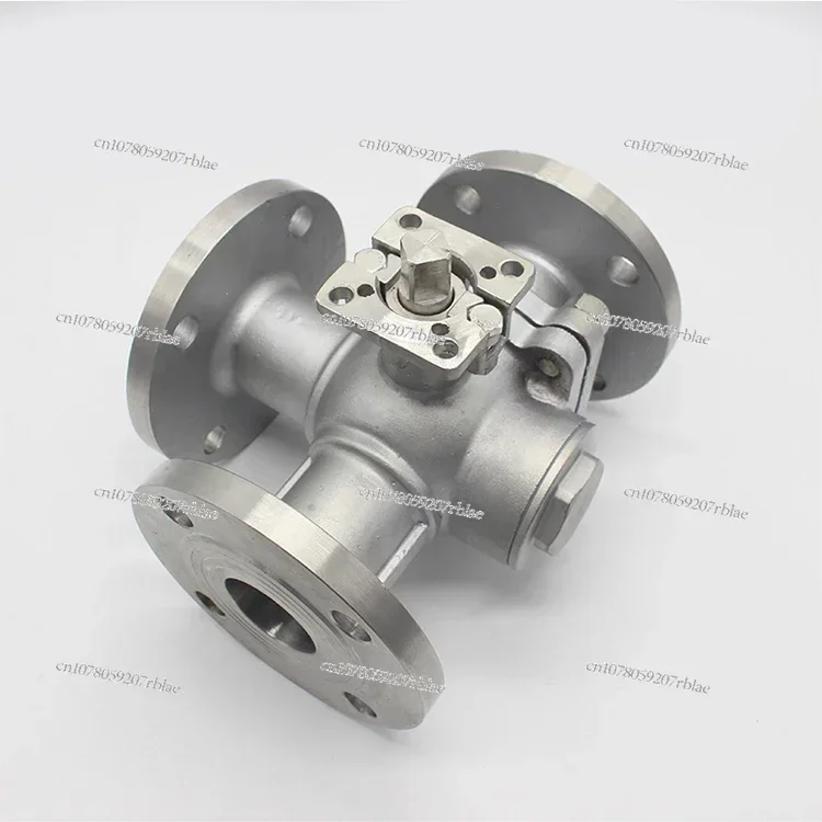 SONGO DN32 1-1/4inch L /T Port 3-Way flange Ball Valve with ISO5211 mounting pad