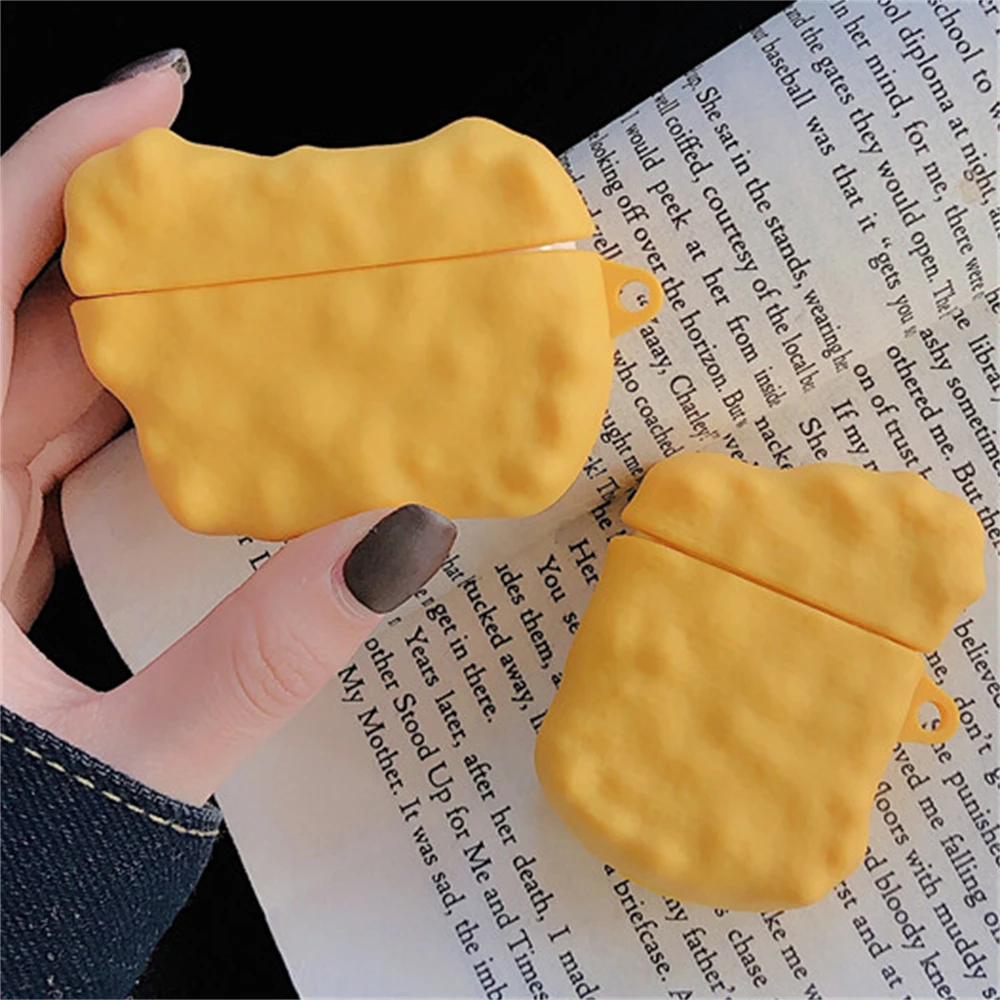 Kawaii Cute 3D Chicken Nuggets Soft Silicone Protective Shell Soft Case For Airpods Pro 2 With Keychain Cover For Airpods 1 2 3