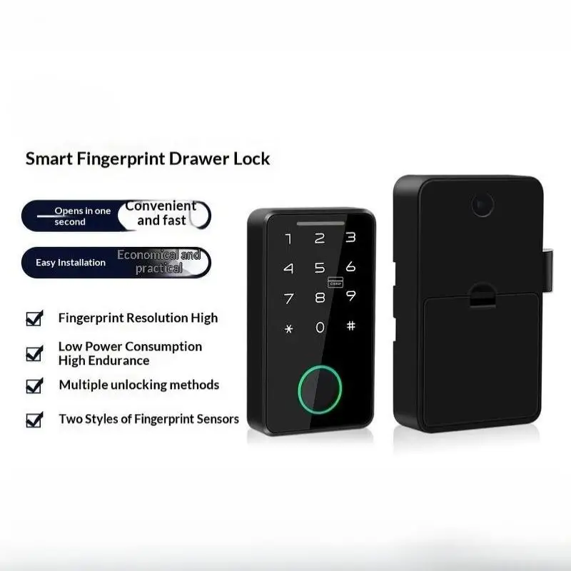 Support Tuya APP Smart Fingerprint No Punch Cam Lock: 1Pcs Cabinet Door Drawer Filing Post Mail Box Locker