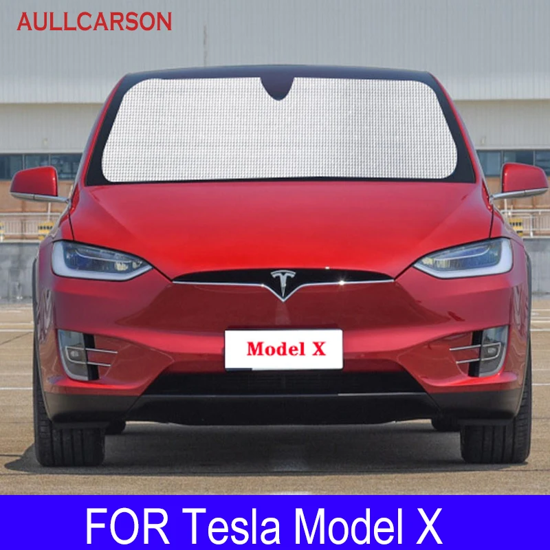 For Tesla Model X Sunshades UV Protection Curtain Sun Shade Film Visor Front Windshield Cover Protector Car Accessories