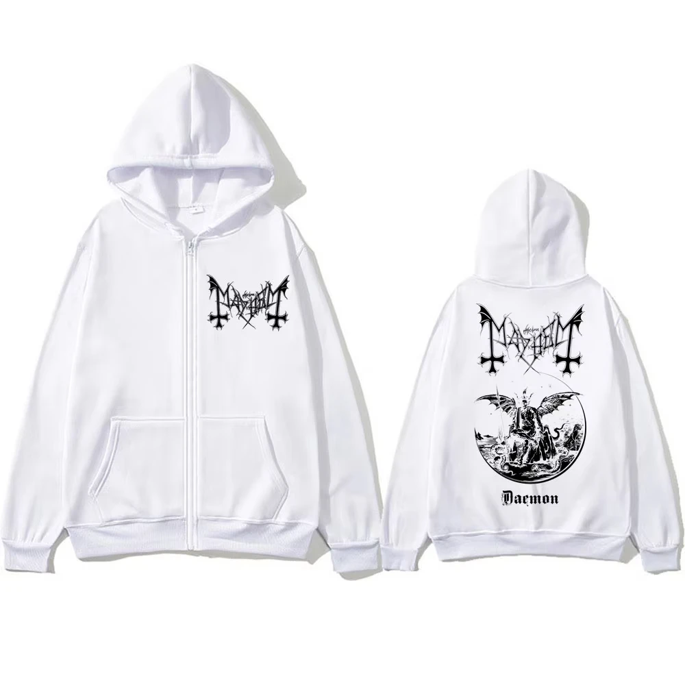 روك باند الفوضى الشيطان ألبوم سستة هوديس الموت الأسود المعادن Harajuku القوطية البلوز الرجال النساء الصوف Y2k ملابس رياضية جاكيتات #2