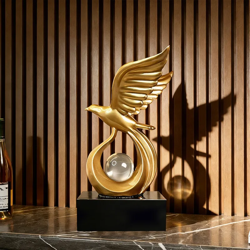 Luxury Abstract Art Flying Eagle Statuette Ornaments,Home Living Room Foyer,TV Cabinet,Wine Cabinets Figurine Decorations,Gifts
