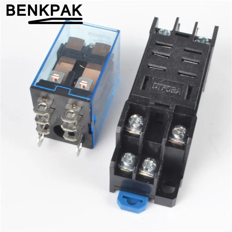 10A dpdt  relay LY2N General Purpose Relay LY2NJ with power relay base socket 8 pins LY2 relay switch