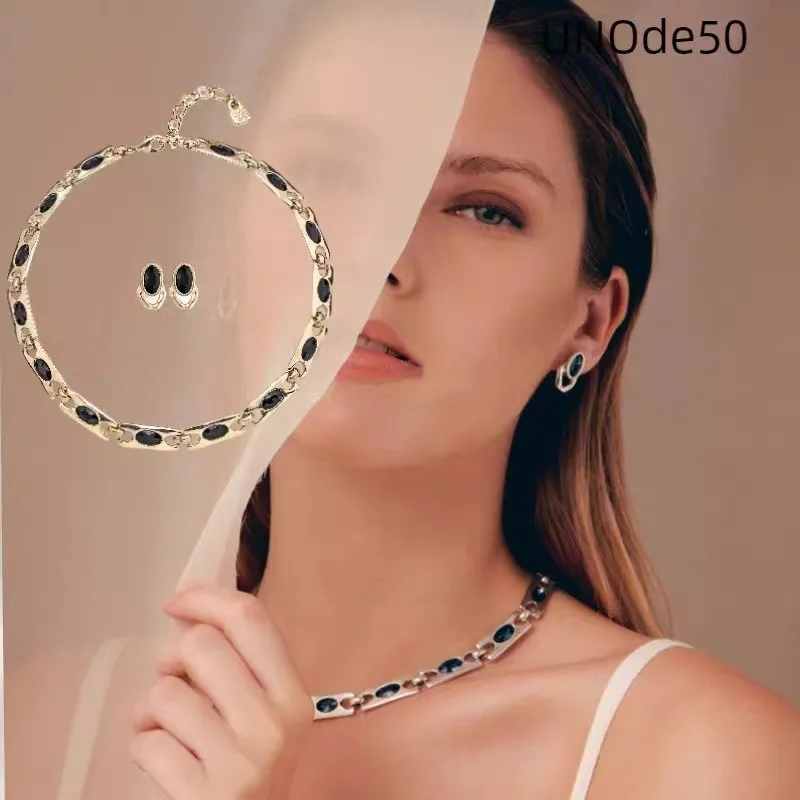 

YS 2023 UNOde50 New Spanish Bestselling Creative Fashion Simple Exquisite Gem Necklace Women's Romantic Jewelry Gift Bag