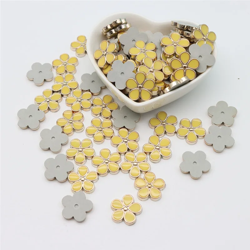 50pcs Round flower Resin Accessories Jewelry Material Headdress Gold Diy Handmade Cartoon Children\'s Hair Accessories