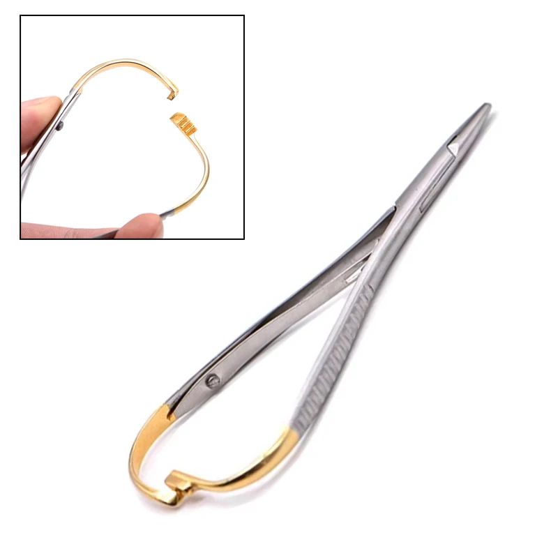 

Dental Needle Holder Stainless Steel 14cm Standard Lock Surgical Forceps Orthodontic Suture Instrument for Dentist Clinic