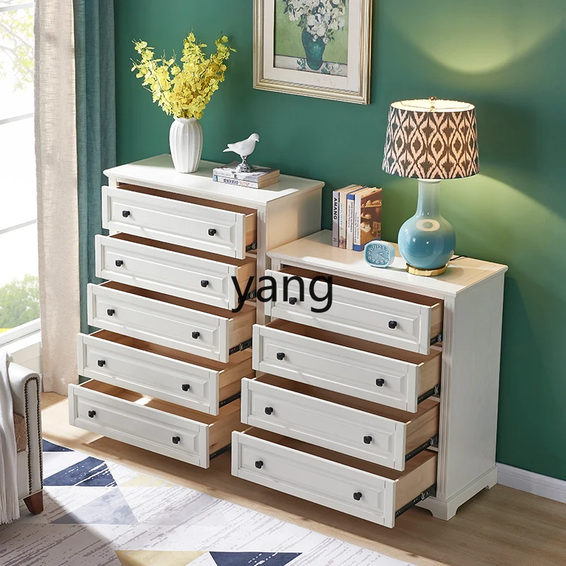 LMM Solid Wood American Chest of Drawers Four Or Five Six-Bucket Cabinet Living Room Storage Cabinet Locker