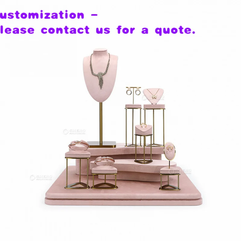 

custom.Customized Luxury Jewelry Stand Jewelry Counter Displays Set Ring Earring Pendant Jewelry Display Showcase