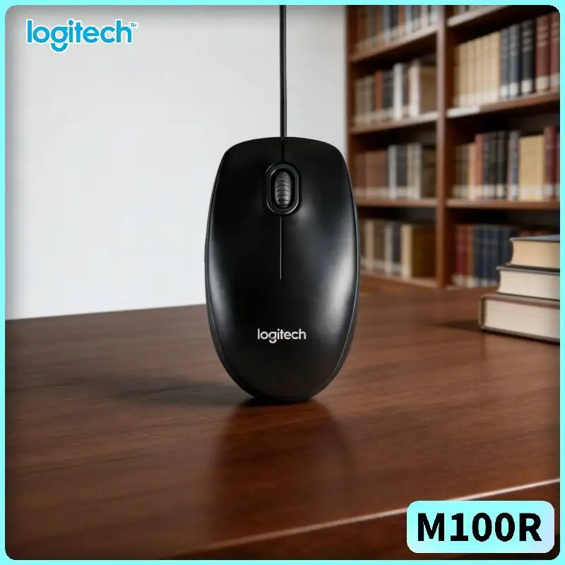 

Проводная оптическая мышь USB Logitech M100R, 1000 DPI, с удобным захватом для обеих рук, для офиса, дома, ПК, ноутбука, онлайн-покупок и других задач