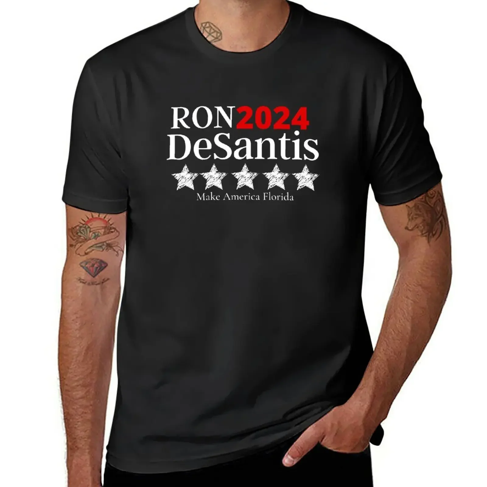 

Ron DeSantis 2024, Vote DeSantis Edit T-Shirt kawaii clothes plain tees mens t shirts pack